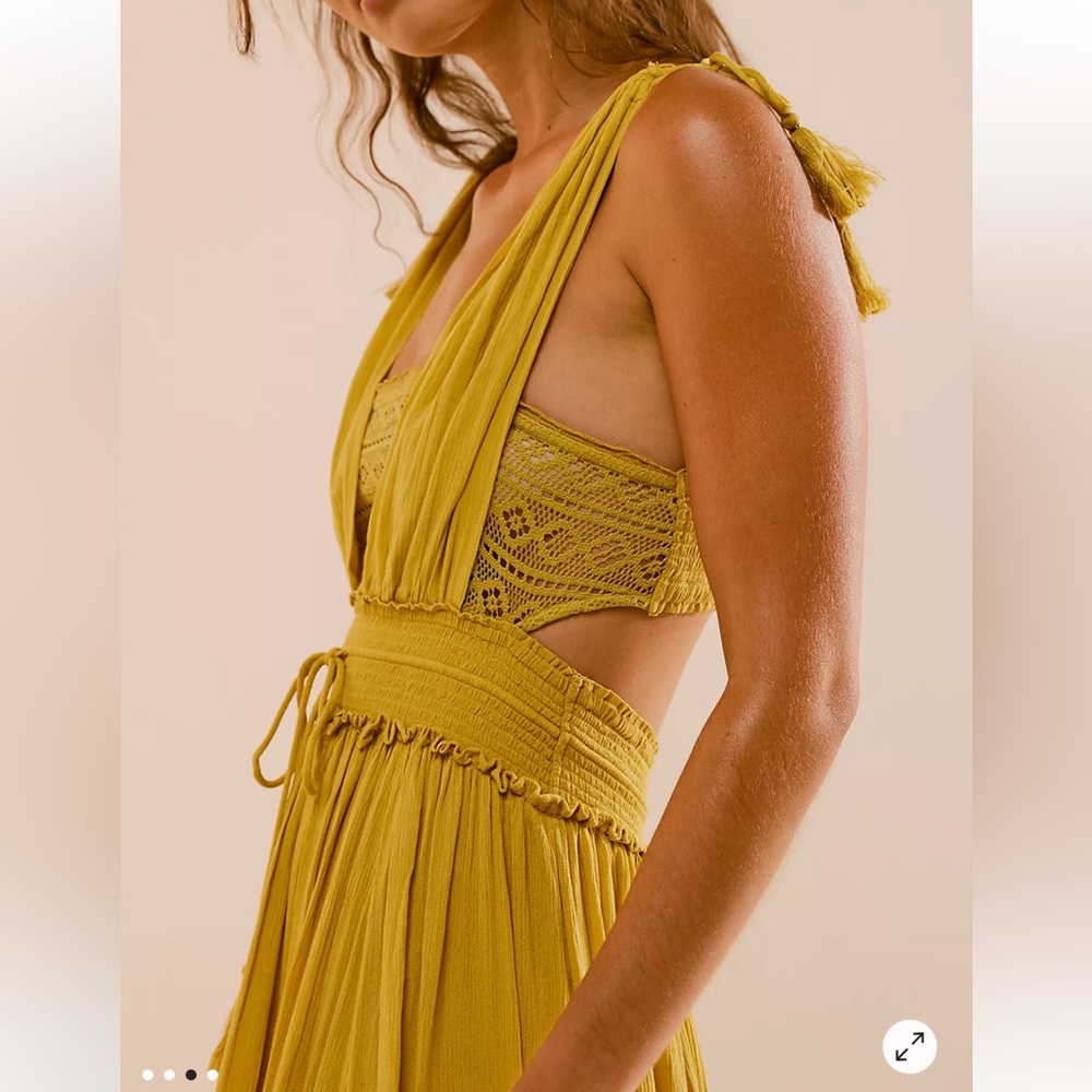 Free People Santa Maria Maxi Dress - Mossy Gold